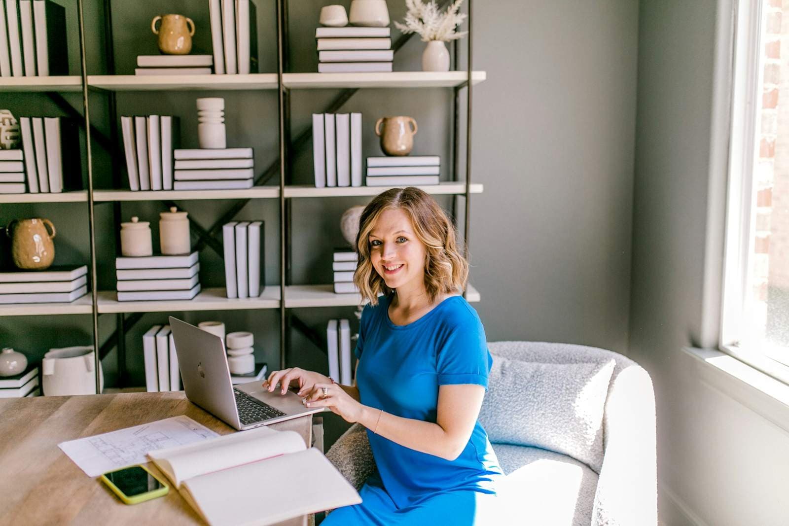 A business owner working at her desk