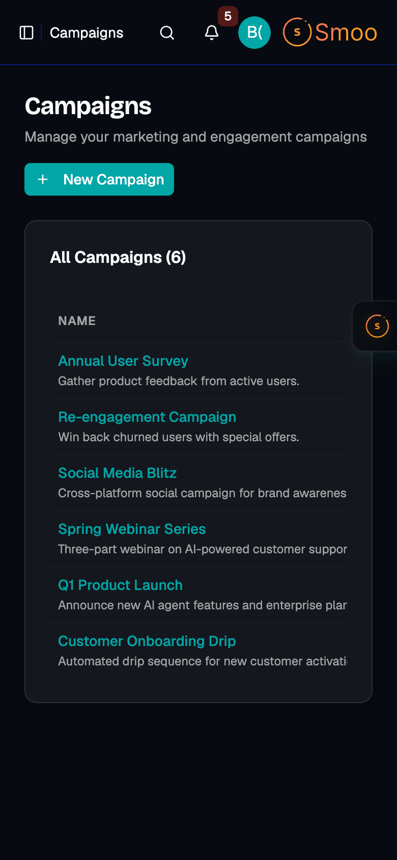 Campaign Builder - Mobile